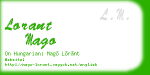 lorant mago business card